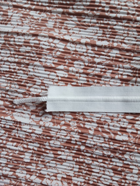White Drawstring with Elastic Casing |By the Half Yard