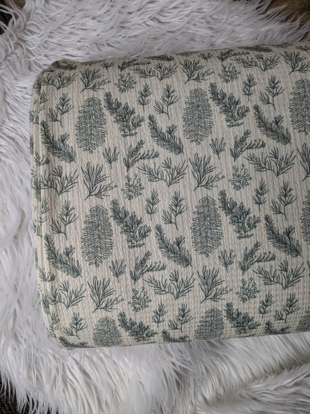 Custom Design|Stems on Cream| Textured Knit| By the Half Yard
