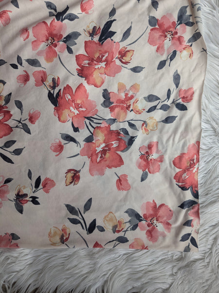Coral Large Floral|Double Brushed Poly|By the Half Yard