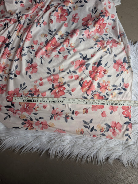 Coral Large Floral|Double Brushed Poly|By the Half Yard