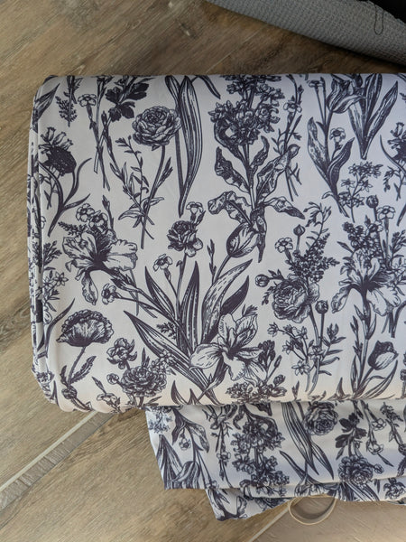 Chinoiserie Black Floral |Athletic Knit| Similar to DTY| By the Half Yard