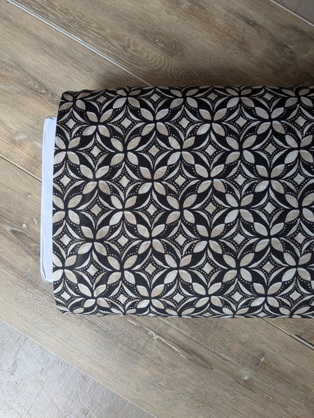 Black & Taupe Geometric DTY  | By the Half Yard