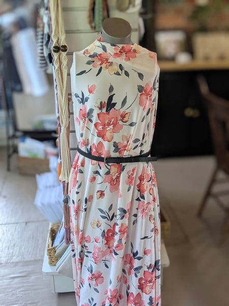 Coral Large Floral|Double Brushed Poly|By the Half Yard