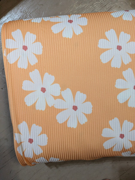 Exclusive Design | Large Daisy |Unbrushed Rib or Athletic Knit| Similar to DTY| By the Half Yard