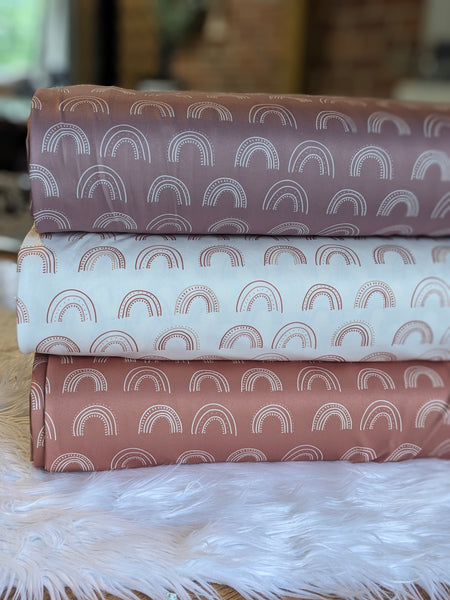 Custom Print|Vintage Rainbows | Athletic Knit| Similar to DTY| By the Half Yard