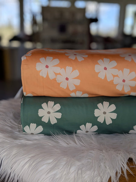 Exclusive Design | Large Daisy |Unbrushed Rib or Athletic Knit| Similar to DTY| By the Half Yard