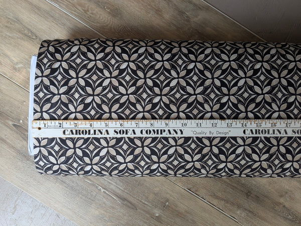 Black & Taupe Geometric DTY  | By the Half Yard