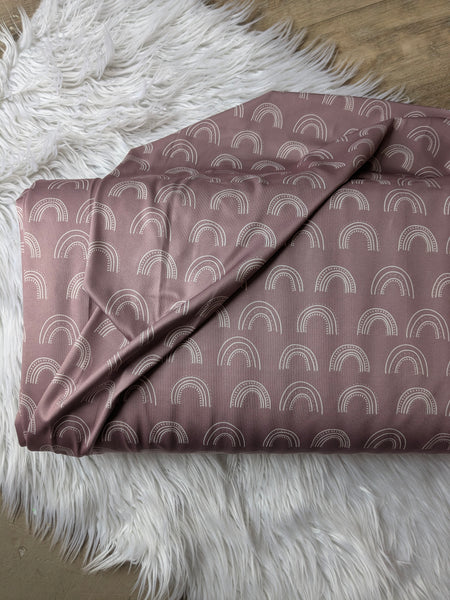 Custom Print|Vintage Rainbows | Athletic Knit| Similar to DTY| By the Half Yard