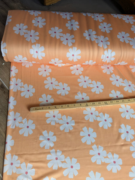 Exclusive Design | Large Daisy |Unbrushed Rib or Athletic Knit| Similar to DTY| By the Half Yard