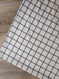 Custom Design| Black Windowpane| Unbrushed Rib Knit|By the Half Yard