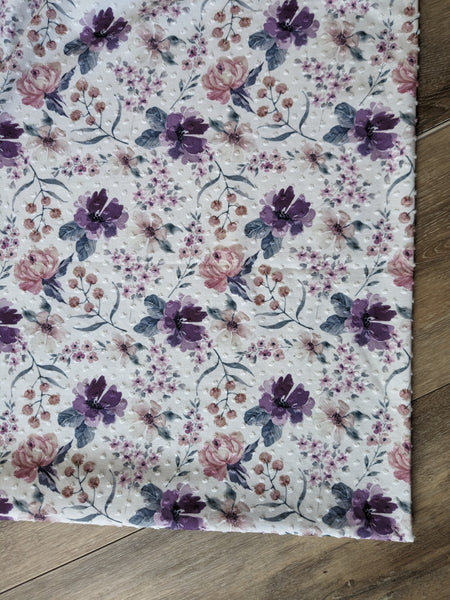 Lucy Grape Floral  |Swiss Dot Knit |By the Half Yard