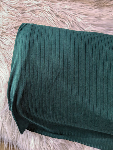 Hunter Green 8x4 Rib Knit| Solids| By the Half Yard