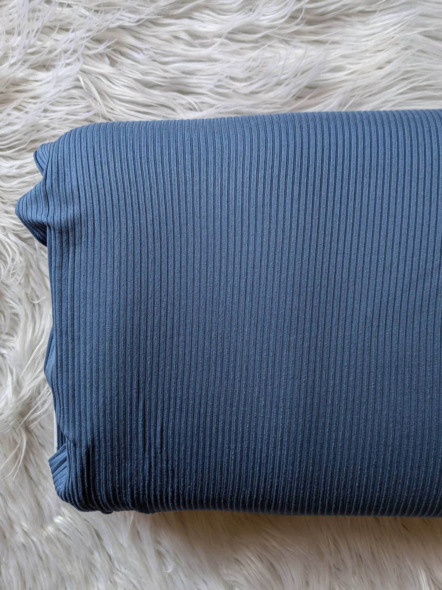 Denim Blue Yummy Rib Knit| Solids| By the Half Yard