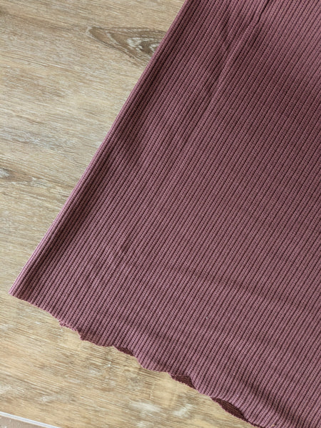 Dark Mauve Cord Rib Knit| Solids| By the Half Yard