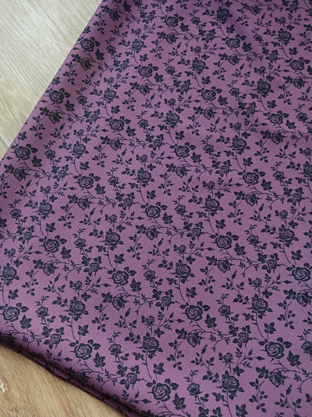 Mini Floral on Purple | Whipped Cream Polyester|By the Half Yard