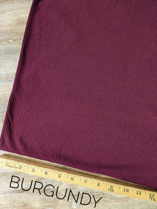 Burgundy Rib Knit| Solids| 54" wide By the Half Yard