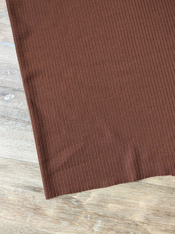 Rust Brown Cord Rib Knit| Solids| By the Half Yard