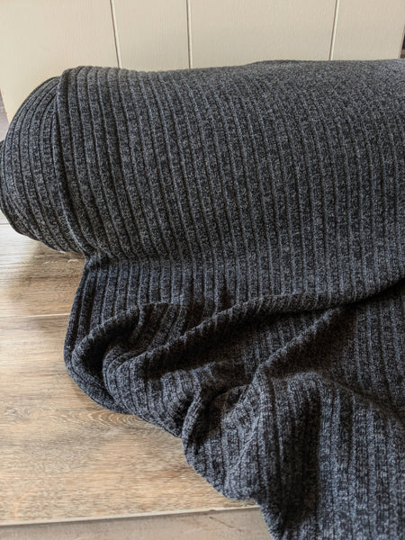 Heathered Charcoal Sweater Knit|By the Half Yard