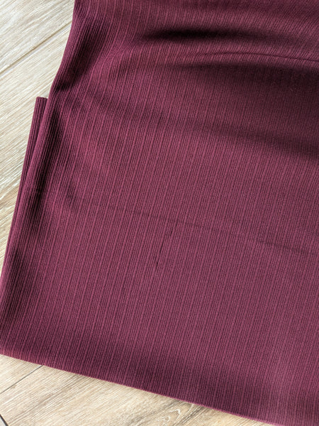 Green or Burgundy Ideal Rib Knit| Solids| By the Half Yard