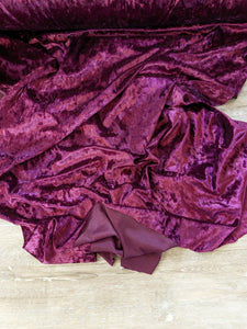 Wine Crushed Stretch Velvet|Solids |By the Half Yard