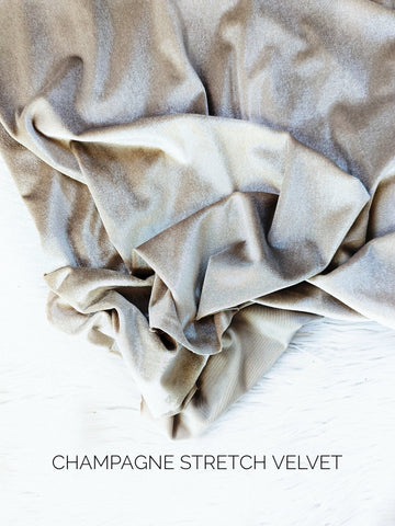 Champagne Stretch Velvet|Solids |By the Half Yard