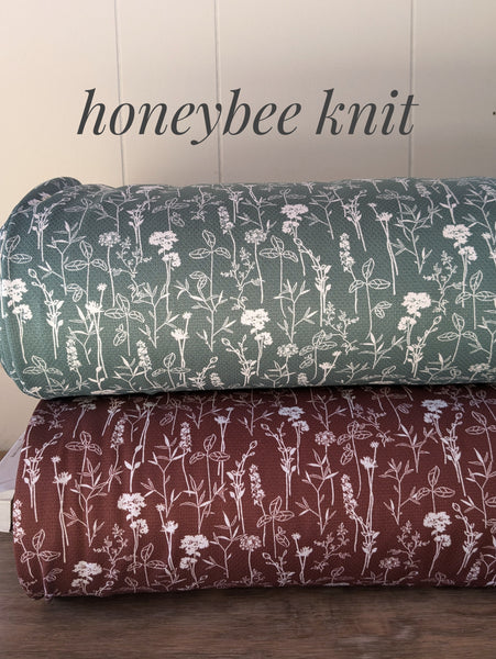 Wildflower Sprigs| Honeybee Knit|By the Half Yard