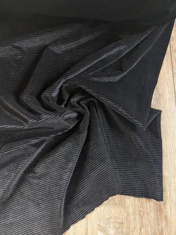 Black Velvet Stretch Corduroy| By the Half Yard