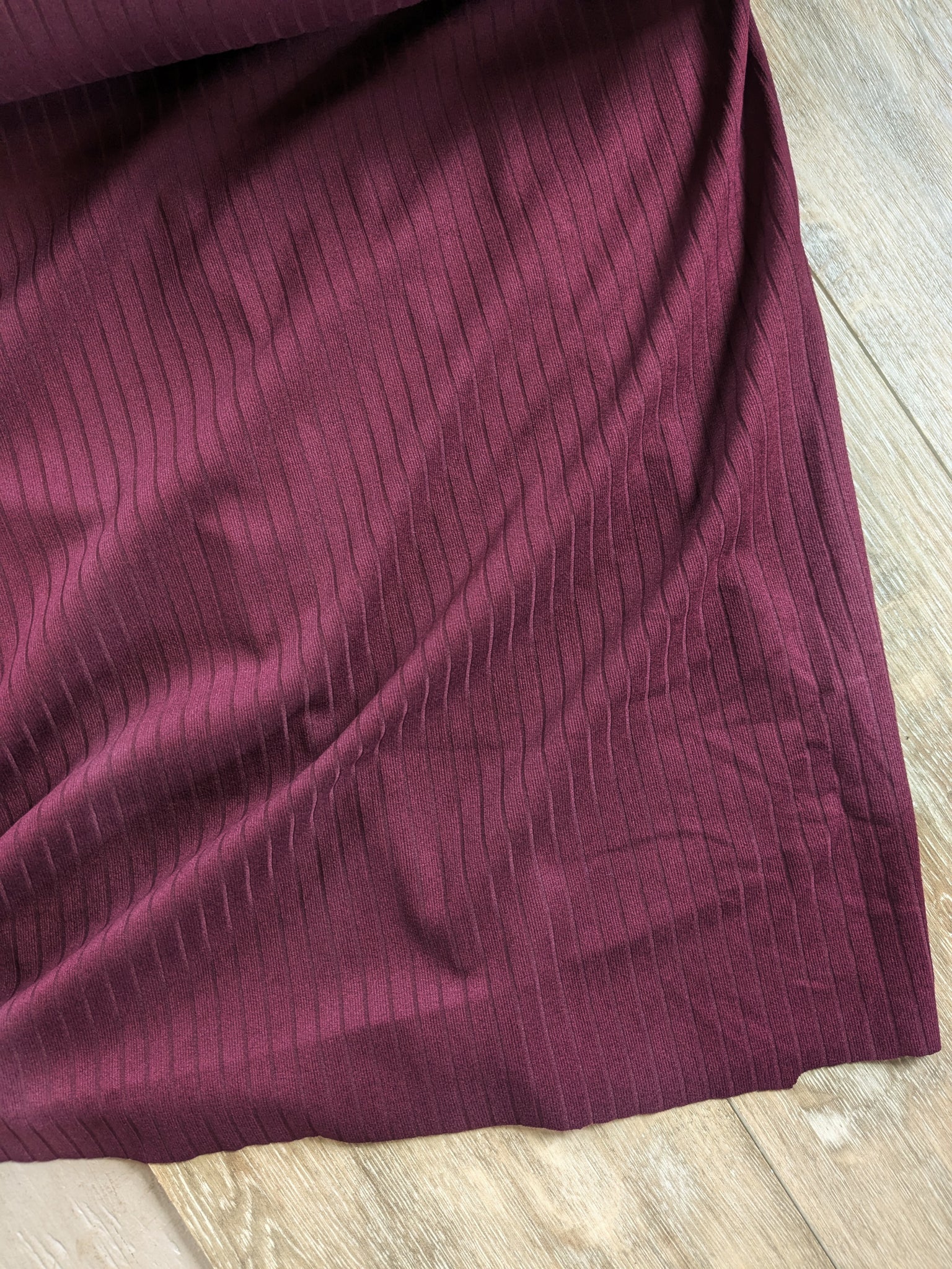 Burgundy 8x2 Rib Knit| Solids| By the Half Yard