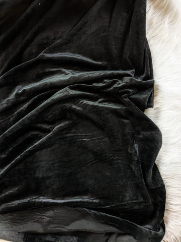 Black Stretch French Velvet|Solids |By the Half Yard