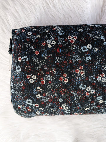 Red & Navy Mini Floral|Yummy Rib Knit|By the Half Yard