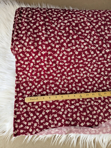 Cranberry Small Grey Floral DTY | By the Half Yard