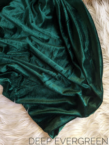 Deep Evergreen Stretch Velvet|Solids |By the Half Yard