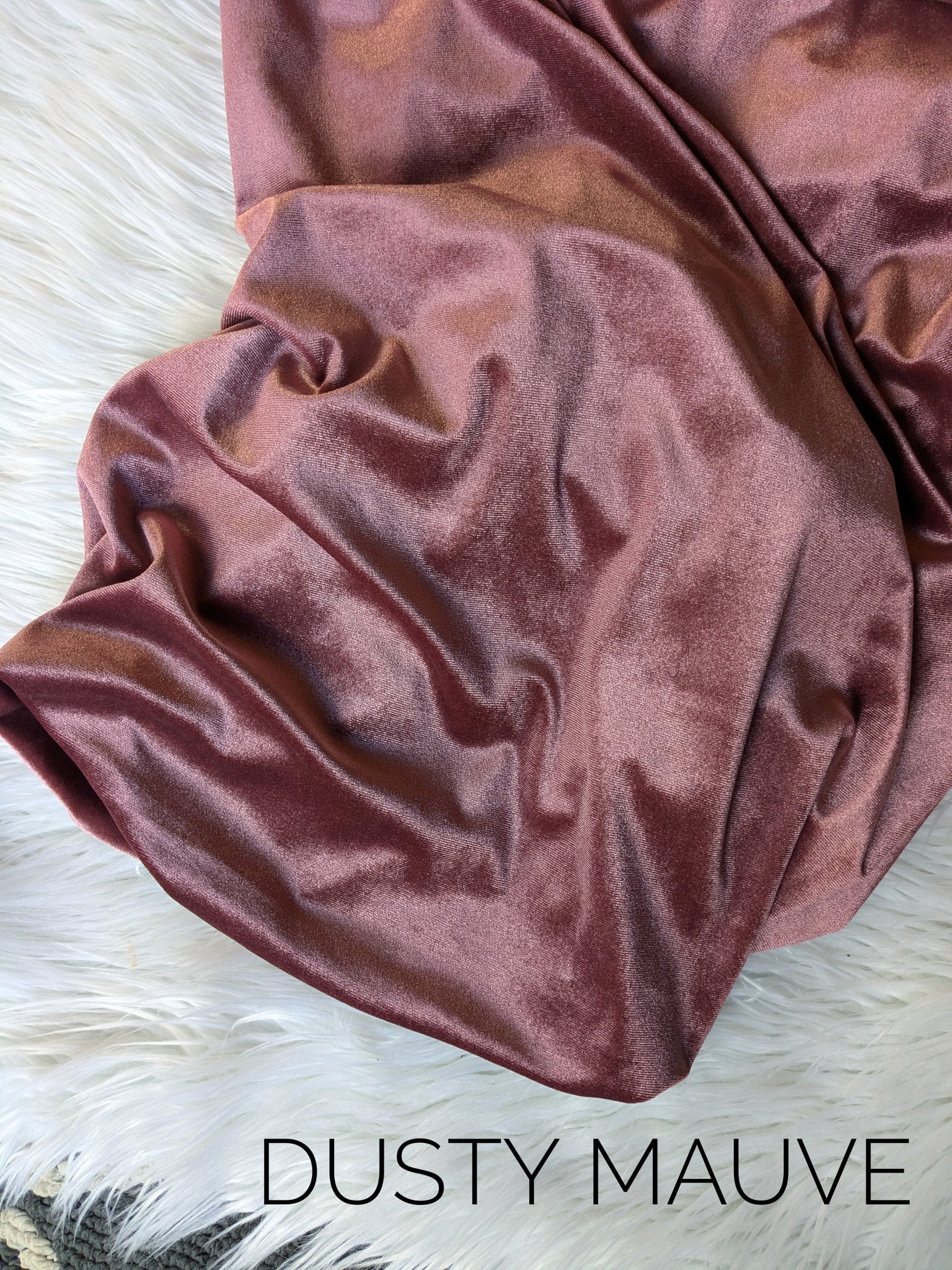 Dusty Mauve Stretch Velvet|Solids |By the Half Yard