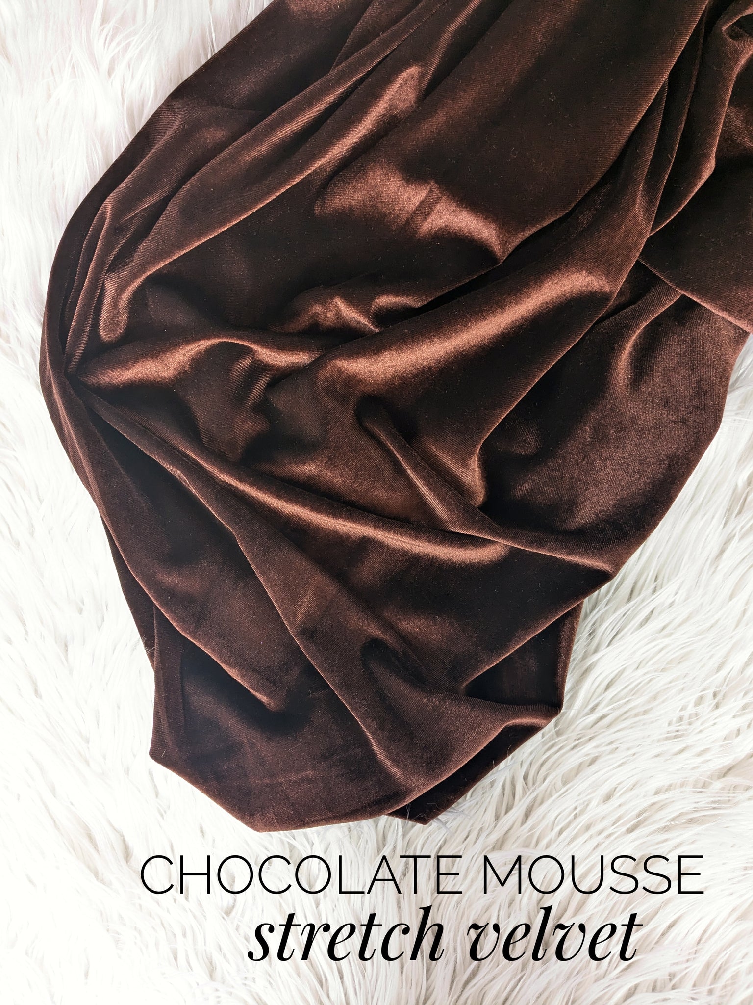 Brown Stretch Velvet|Solids |By the Half Yard