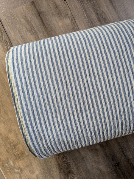 Seersucker Polyester Vintage Pinstripes| By the Half Yard