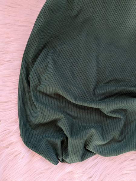 Hunter Green Yummy Rib Knit| Solids| By the Half Yard