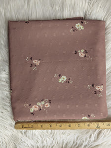 Exclusive Design|Small Bouquet on Dusty Rose |Polyester Small Swiss Dots |By the Half Yard