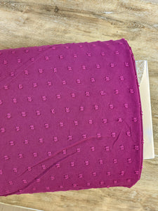 Raspberry Polyester Small Swiss Dots | Textured Solids|By the Half Yard