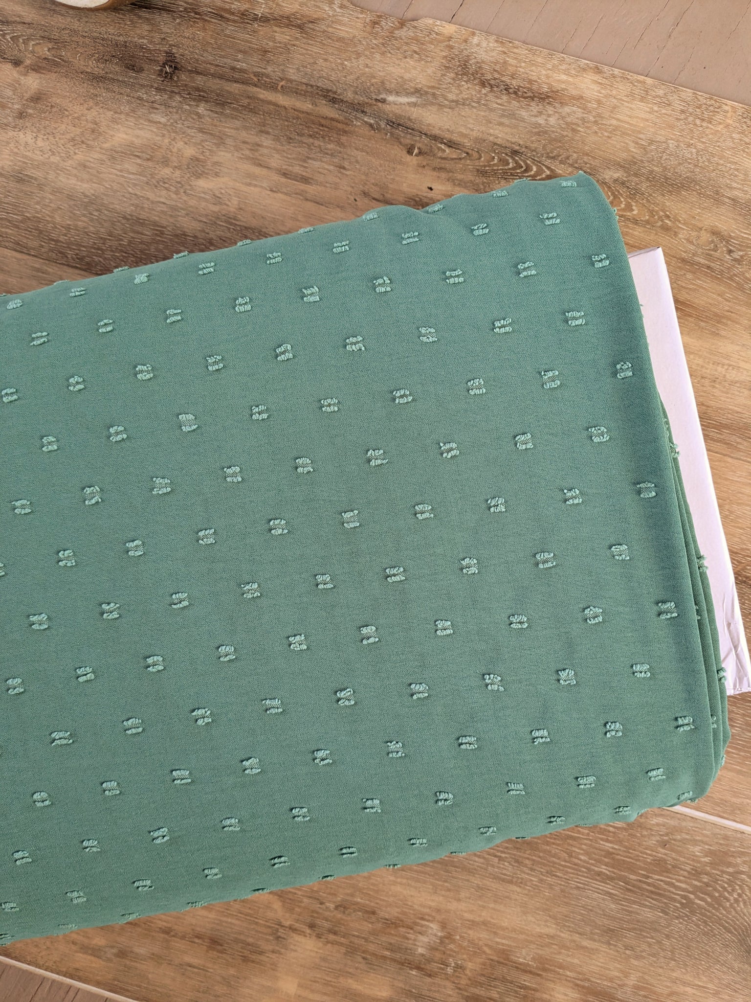 Sea Green Polyester Small Swiss Dots | Textured Solids|By the Half Yard