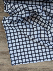 Black Plaid |Lightweight Liverpool Knit | By the Half Yard