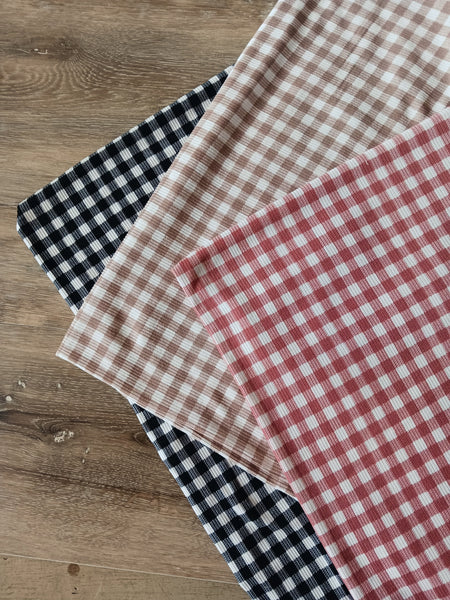 Gingham Small Plaid | Yummy Rib Knit|By the Half Yard