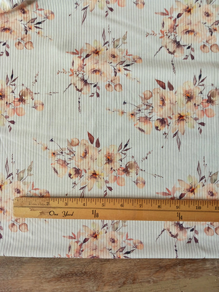Melissa Floral Bouquets |Unbrushed Rib Knit |By the Half Yard