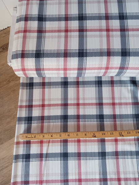 Large Plaid | Unbrushed Rib or Lightweight Liverpool Knit|By the Half Yard