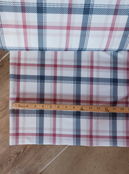 Large Plaid | Unbrushed Rib or Lightweight Liverpool Knit|By the Half Yard