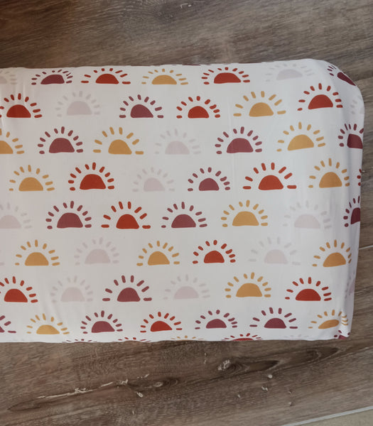 Custom Print | Vintage Suns | Rib or Double Brushed Poly|By the Half Yard