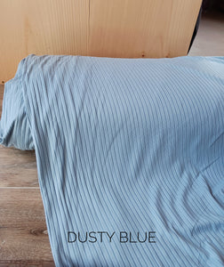 Dusty Blue Brushed 8x3 Rib Knit| Solids| By the Half Yard