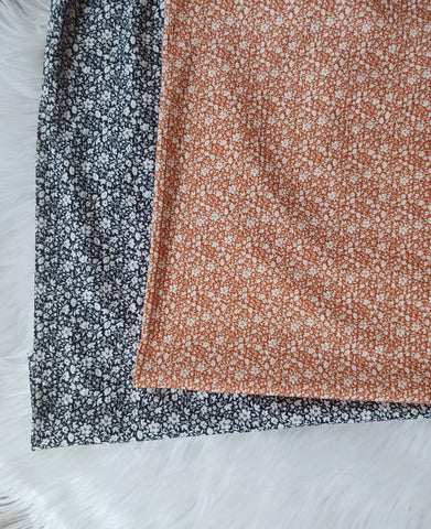Custom Print |Micro Floral| Unbrushed Rib Knit|By the Half Yard