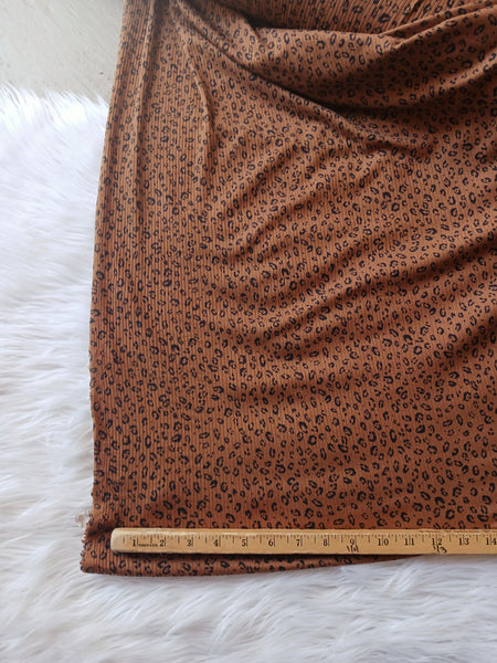 Small Animal Print on Brown|Yummy Rib Knit|By the Half Yard