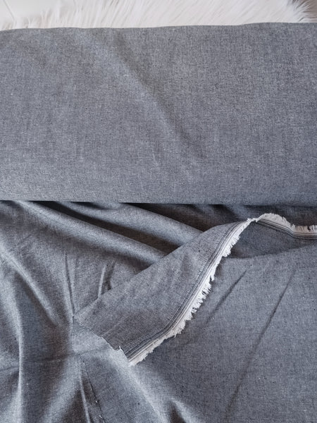 Grey Denim Look Cotton |By the Half Yard