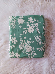 Tropical Floral on Seafoam|Double Brushed Poly|By the Half Yard